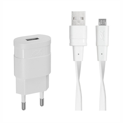 RIVACASE Adap pared 1 usb cable microusb blanco
